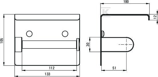 Uchwyt na papier toaletowy ścienny - z - ADR_R221